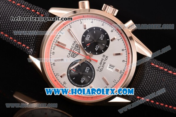 Tag Heuer Carrera Calibre 18 Chronograph Miyota Quartz Rose Gold Case with White Dial and Stick Markers - Click Image to Close